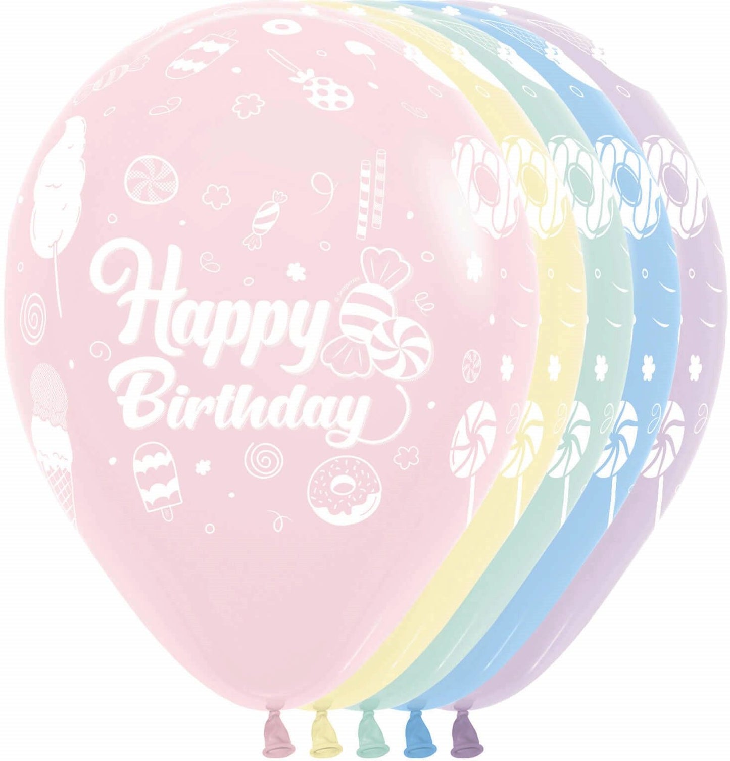 11" Happy Birthday Sweet Pastel Matte(Helium Inclued)