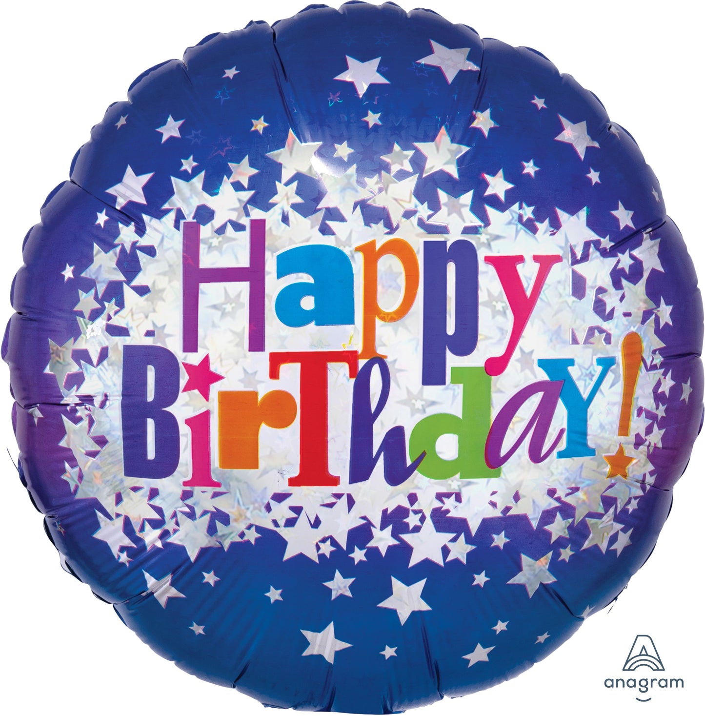 18" Holographic Happy Birthday Bright Stars Balloon(Helium Inclued)