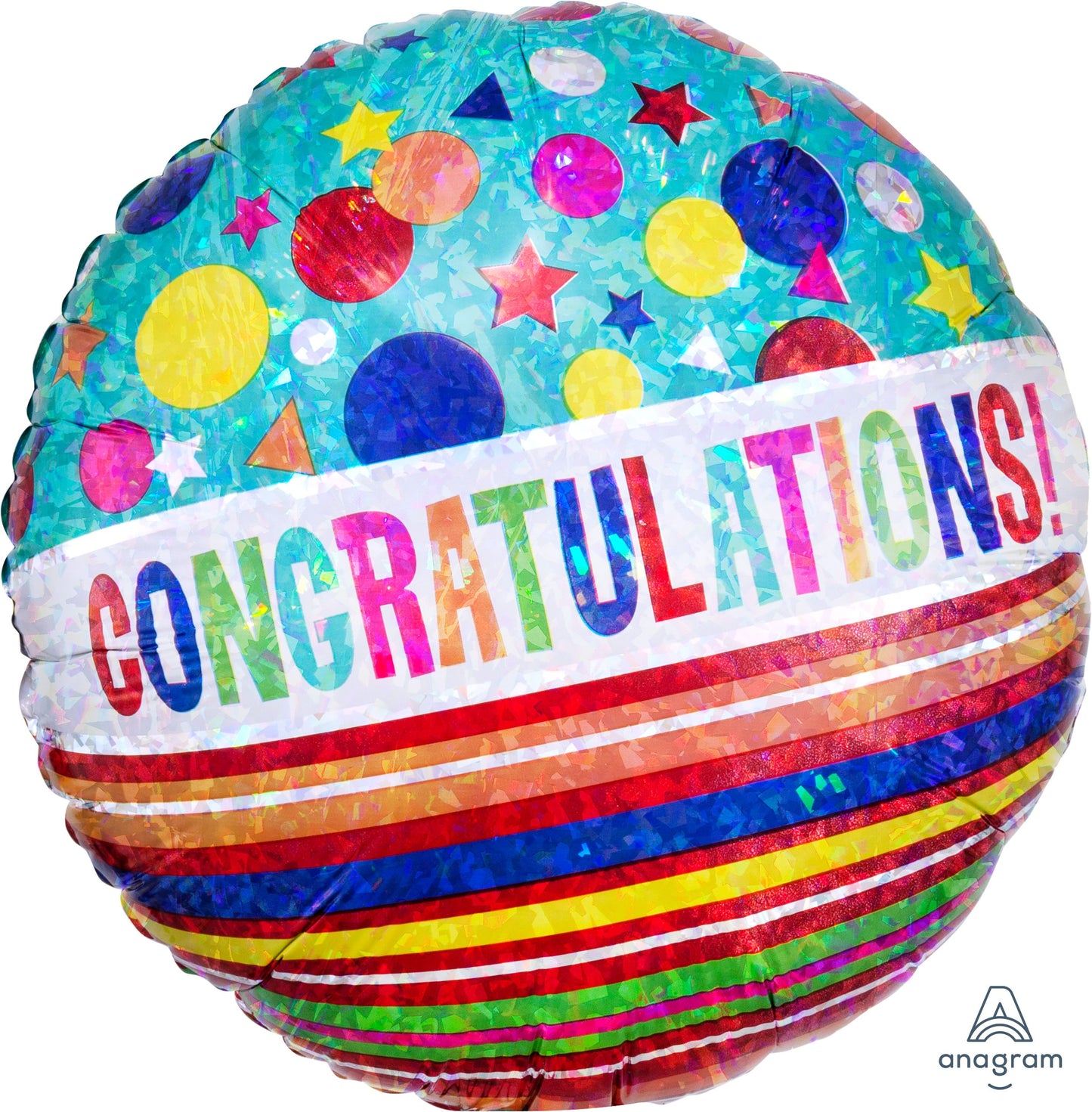 18" Holographic Congratulations Sparkle Balloon