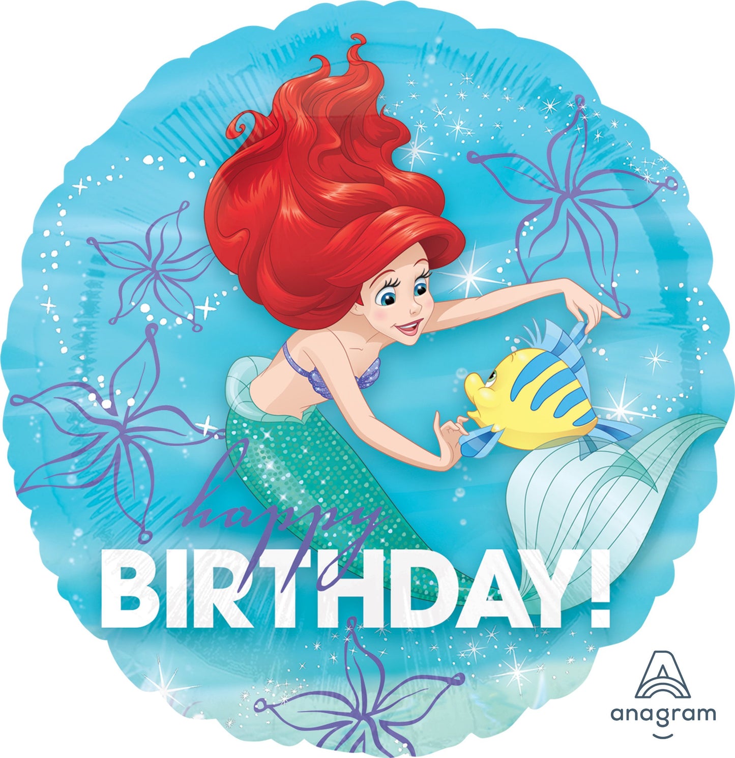 18" Ariel Dream Big Happy Birthday Balloon(Helium Inclued)