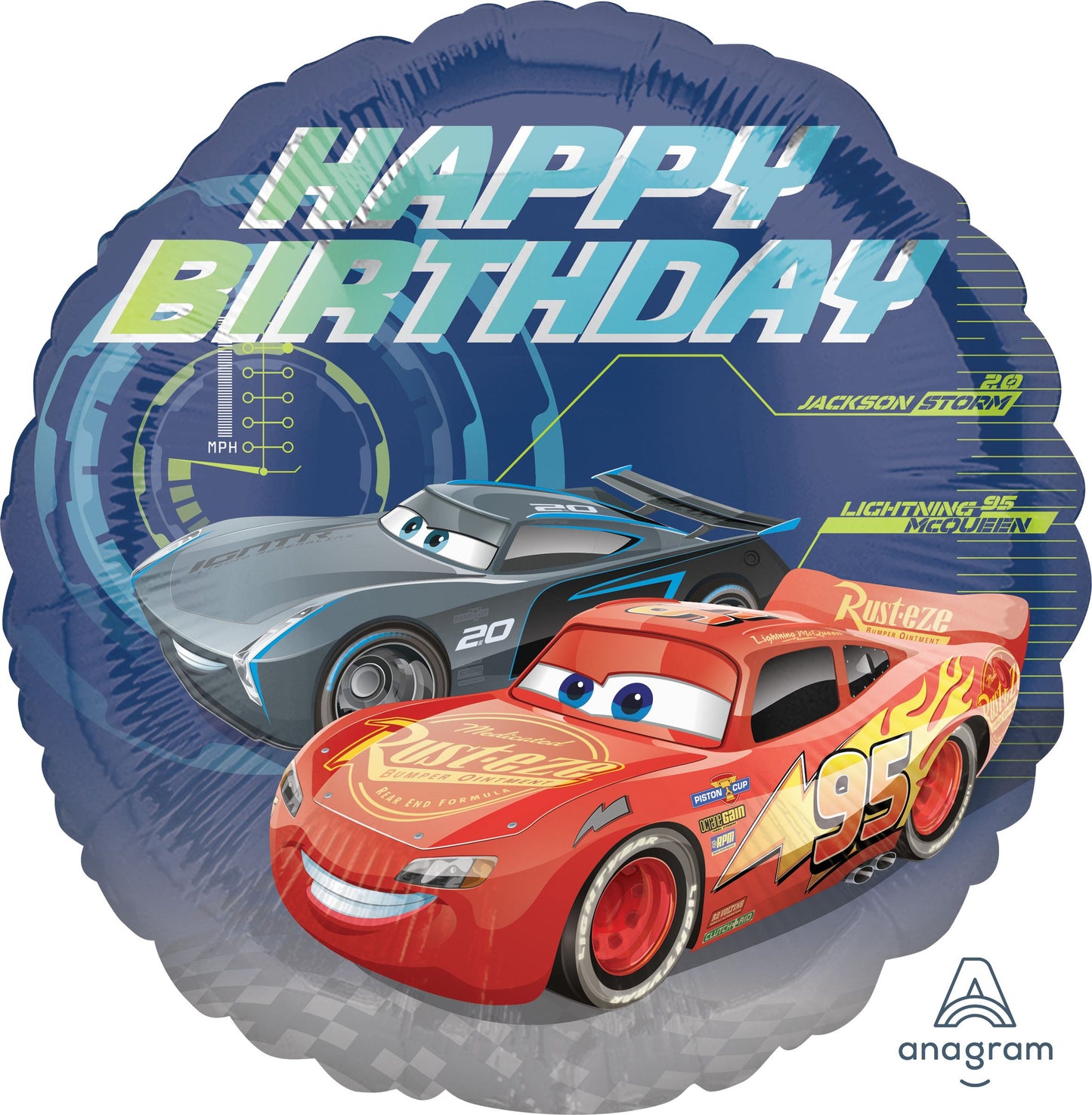 18" Cars 3 Happy Birthday Balloon(Helium Inclued)