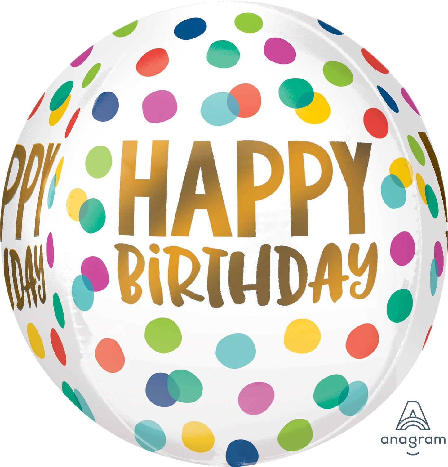 15“ Orbz Happy Dots Balloon(Helium Inclued)