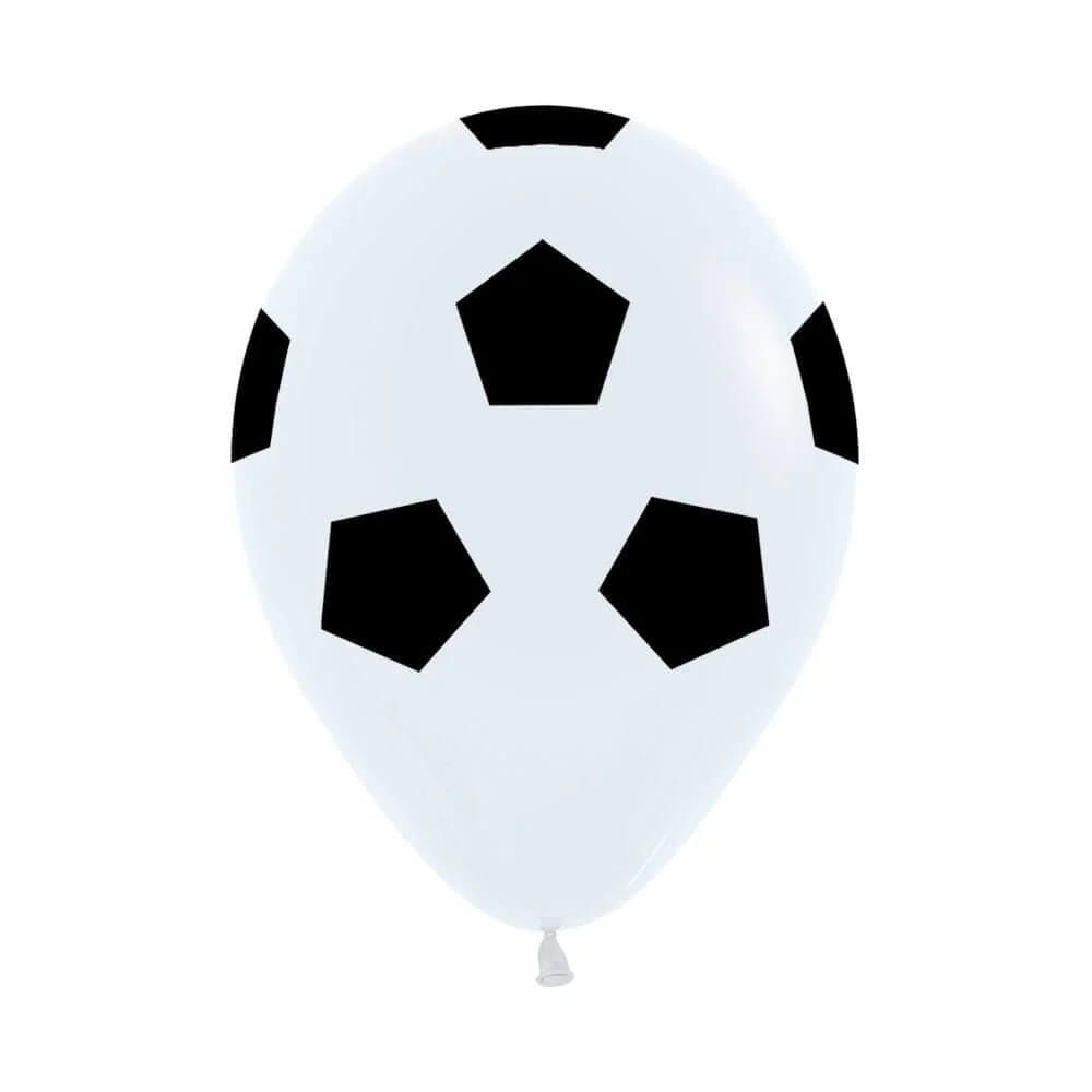12" Soccer Ball White Balloons(Helium Inclued)