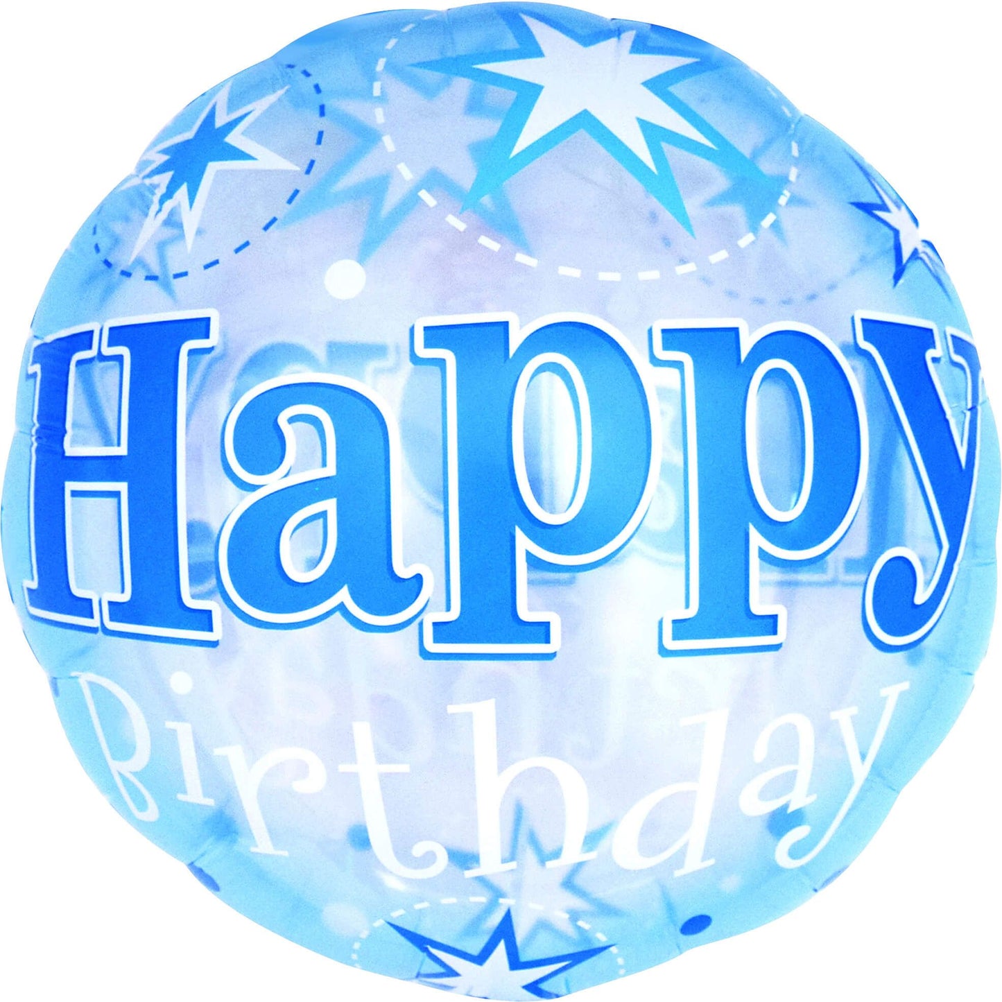 18" Happy Birthday Blue Starburst Balloon(Helium Inclued)