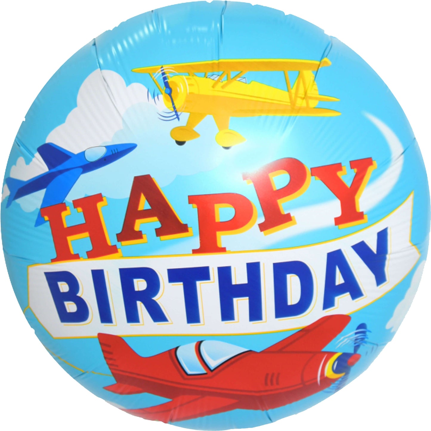 18" Happy Birthday Planes Balloon(Helium Inclued)