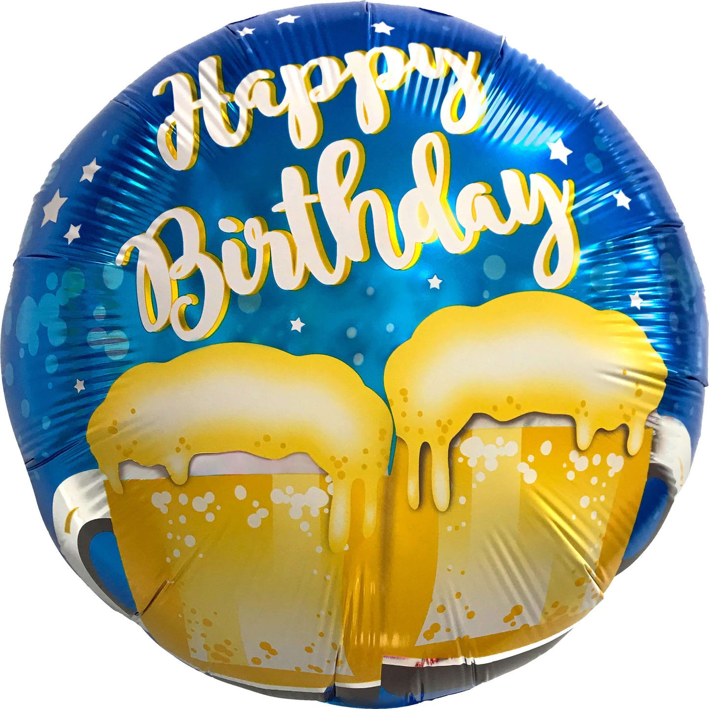18" Happy Birthday Beer Cheers Blue Balloon(Helium Inclued)