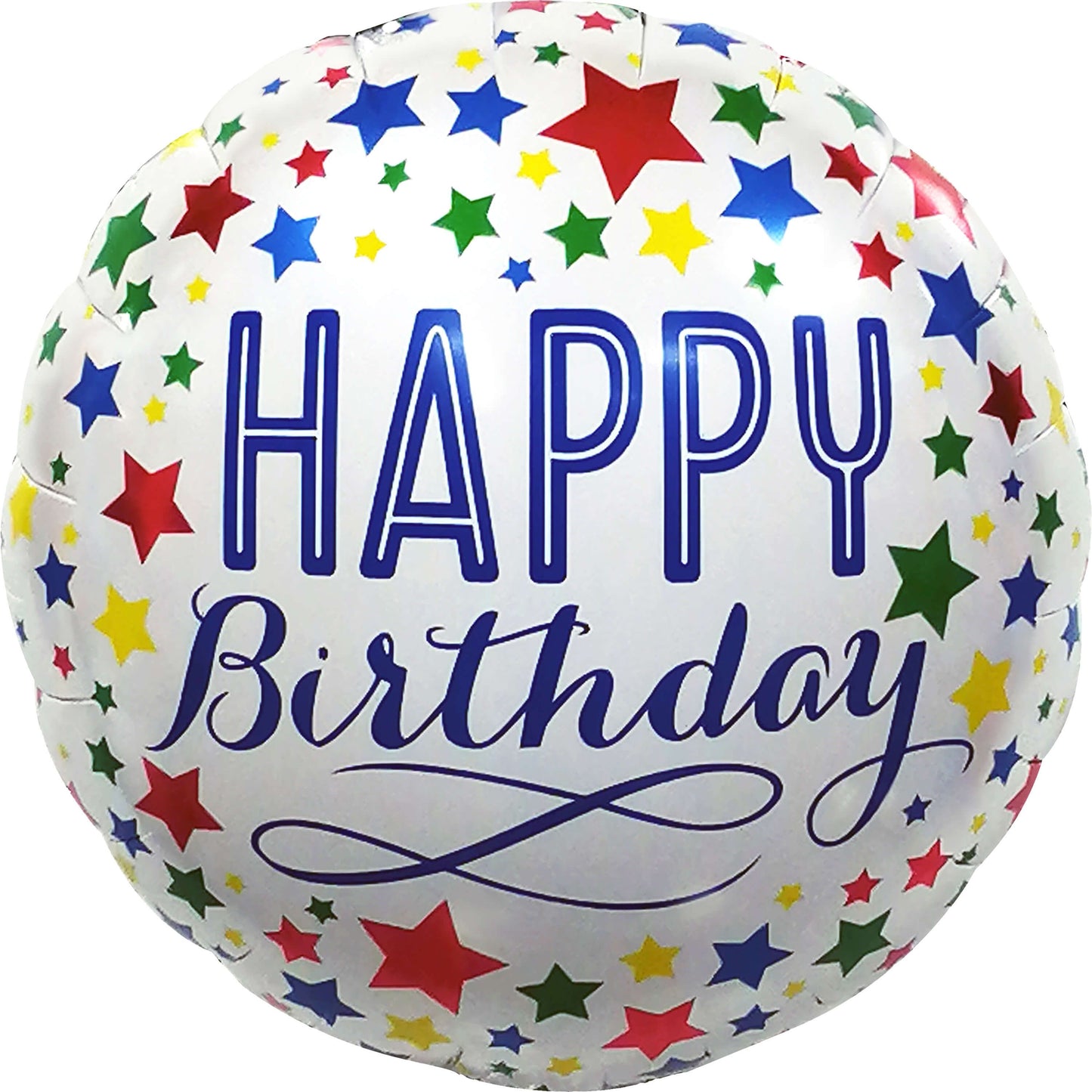 18" Happy Birthday Colorful Stars Balloon(Helium Inclued)