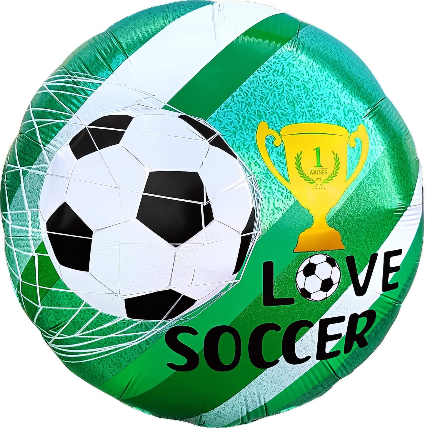 18" Love Soccer Trophy Balloon(Helium Inclued)
