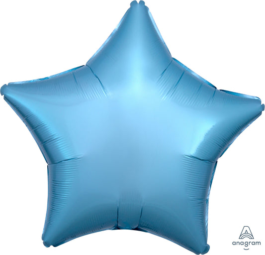 18" Metallic Pearl Pastel Blue Star Balloon(Helium Inclued)