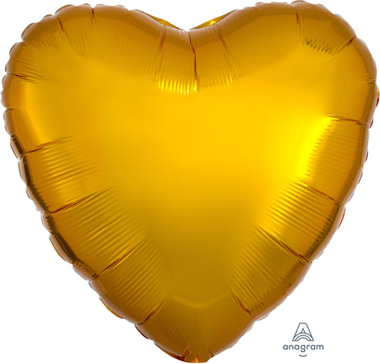 18" Metallic Gold Heart Balloon(Helium Inclued)