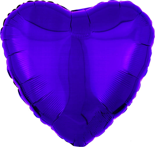 18" Metallic Purple Heart Balloon(Helium Inclued)