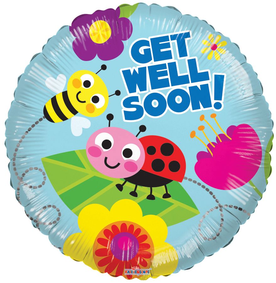 18" Get Well Bugs Balloon(Helium Inclued)