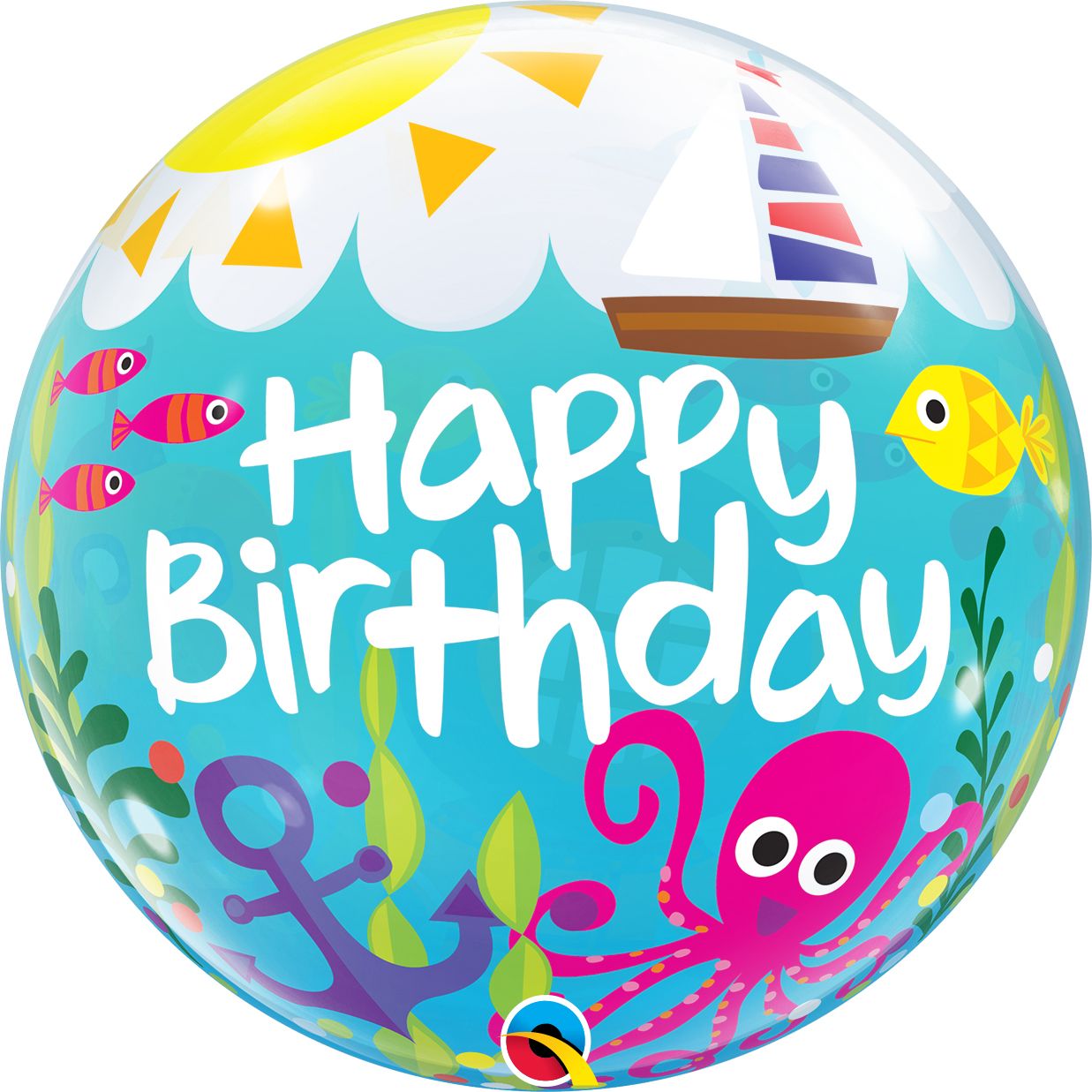 22"Bubble Happy Birthday Maritime Fun Balloon(Helium Inclued)