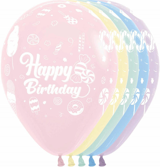 11" Happy Birthday Sweet Pastel Matte(Helium Inclued)