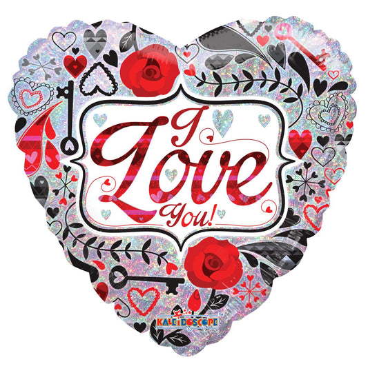 18" Holo Contemporary Love Balloon(Helium Inclued)