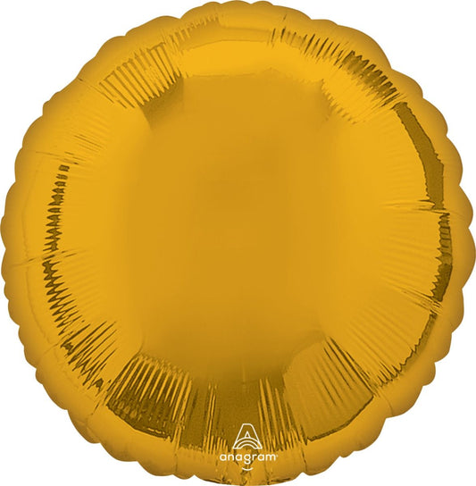 18" Metallic Gold Circle Balloon(Helium Inclued)