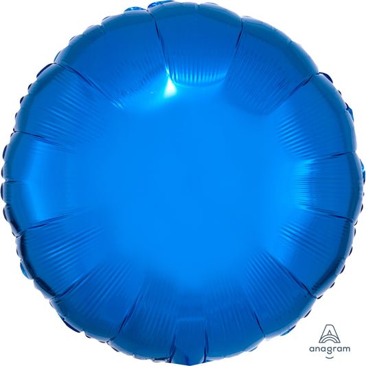 18" Metallic Blue Circle Balloon(Helium Inclued)