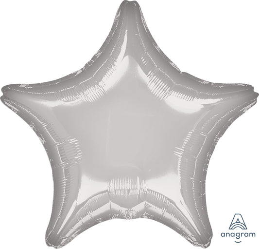 18" Metallic Silver Star Balloon(Helium Inclued)
