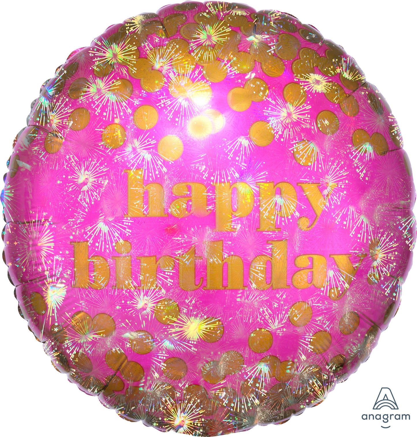 18" Holographic Happy Birthday Bursty Balloon(Helium Inclued)