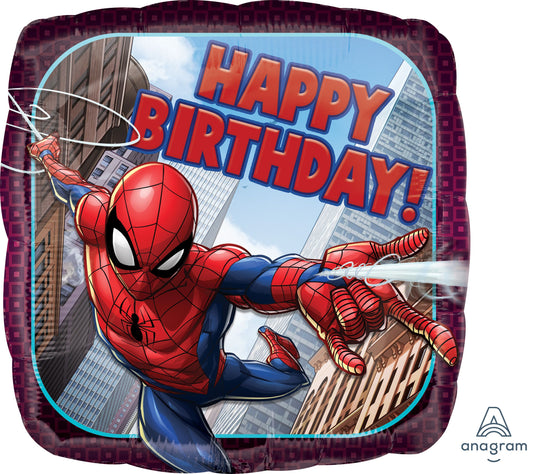 18" Spider-Man Happy Birthday Balloon(Helium Inclued)