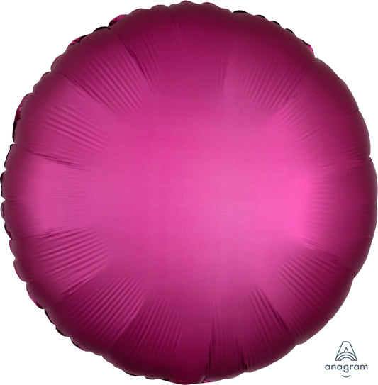 18" Satin Luxe Pomegranate Circle Balloon(Helium Inclued)