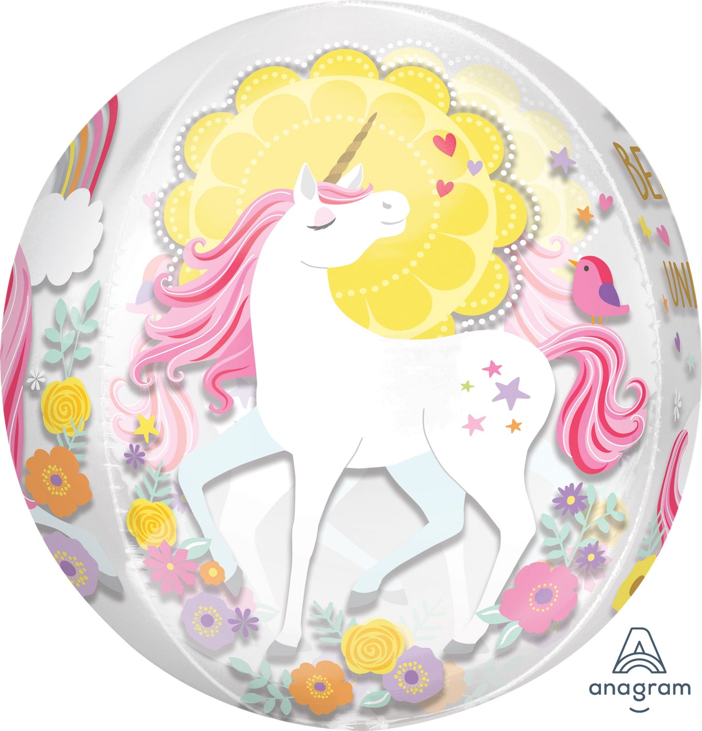 15"Orbz Magical Unicorn Balloon(Helium Inclued)