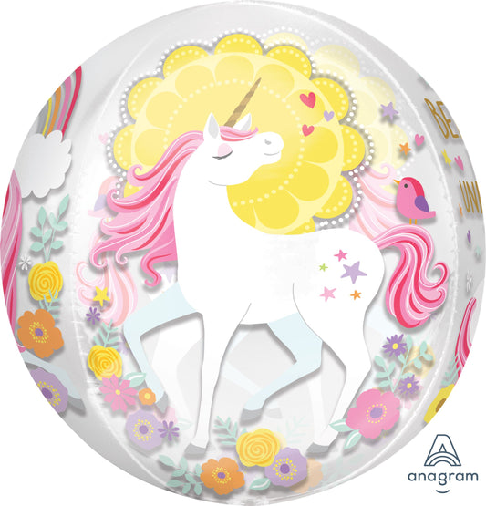 15"Orbz Magical Unicorn Balloon(Helium Inclued)