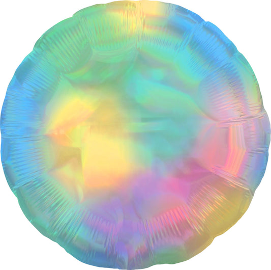 18" Iridescent Pastel Rainbow Circle Balloon(Helium Inclued)