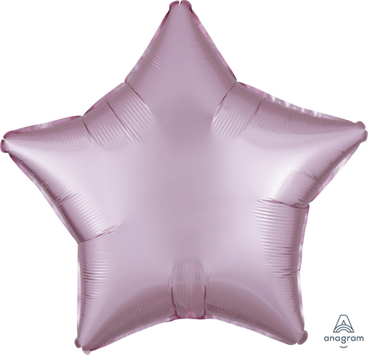 18" Satin Luxe Pastel Pink Star Balloon(Helium Inclued)