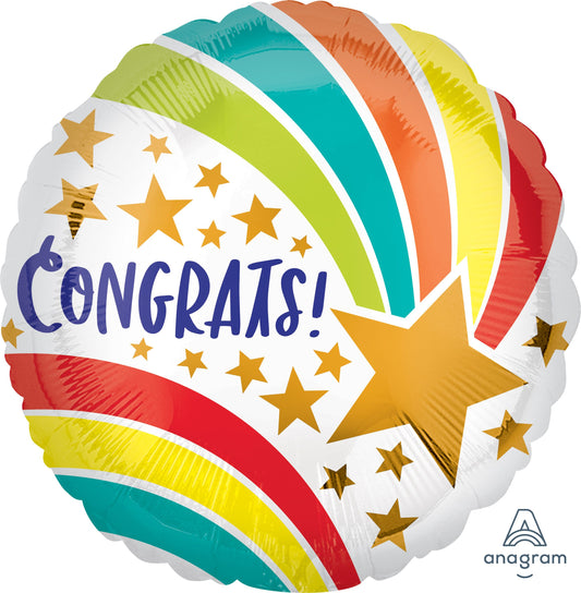 18" Congrats Shooting Star Balloon(Helium Inclued)