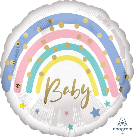 18" Pastel Rainbow Baby Balloon(Helium Inclued)