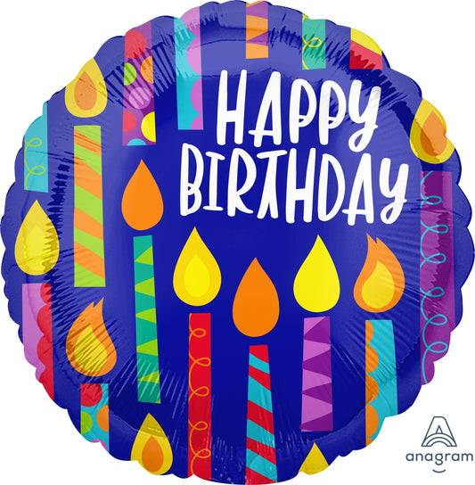 18" Happy Birthday Happy Candles Balloon(Helium Inclued)