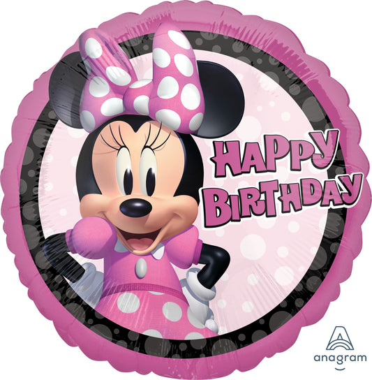 18" Minnie Mouse Forever Birthday Balloon(Helium Inclued)
