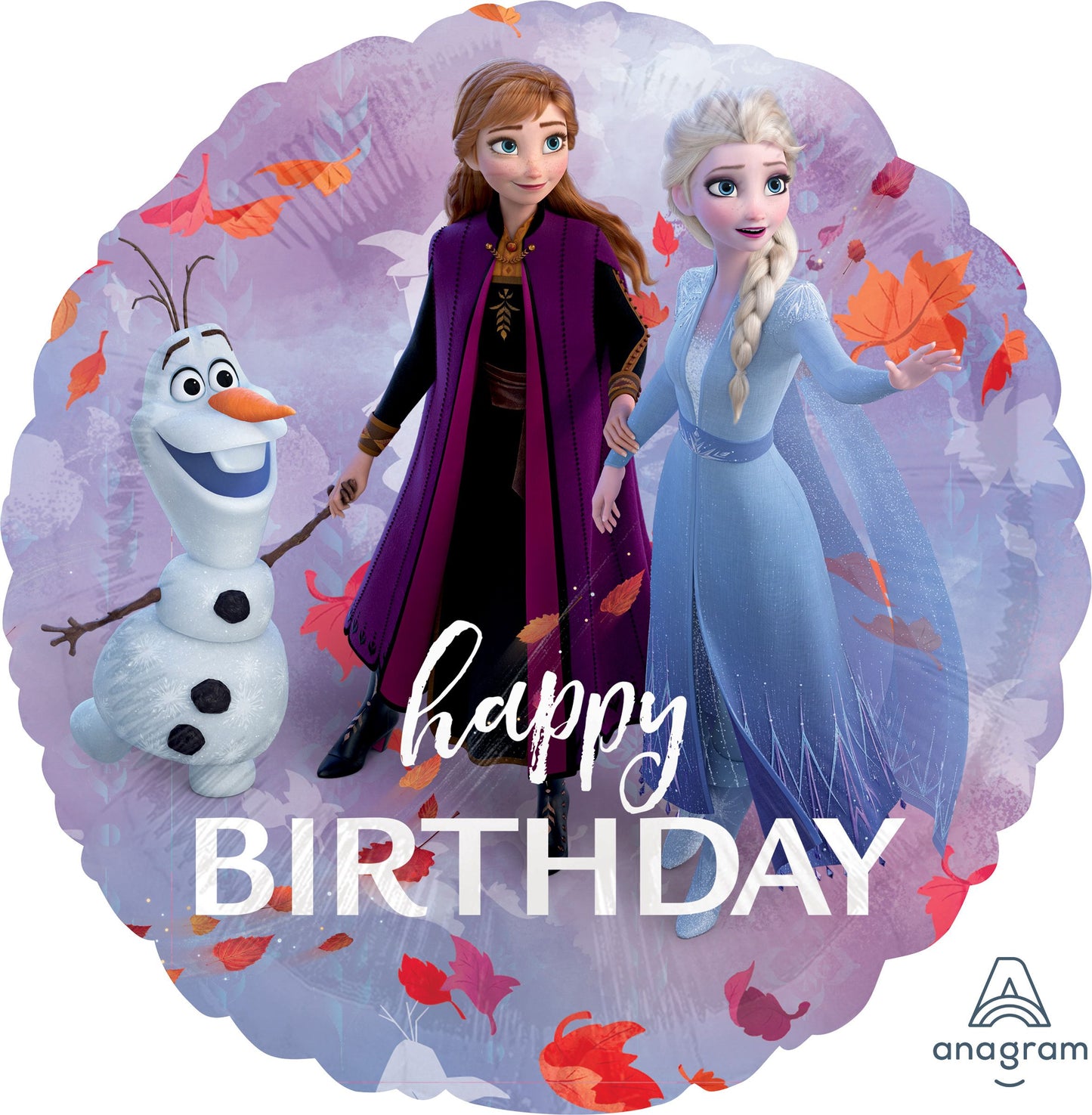 18" Frozen 2 Happy Birthday Balloon（Helium Inclued)