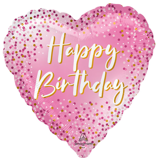 18"Standard Happy Birthday Sparkle Balloon（Helium Inclued)