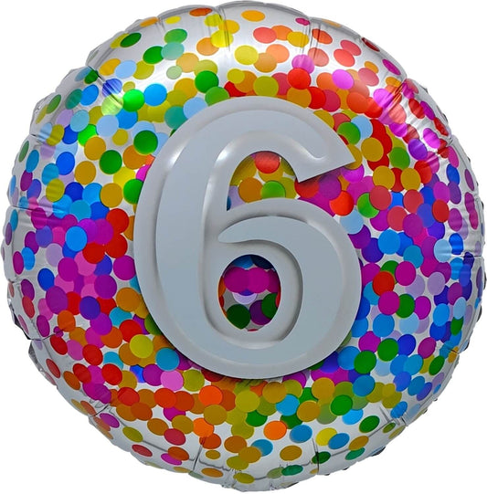 18" 6 Rainbow Confetti Balloon(Helium Inclued)