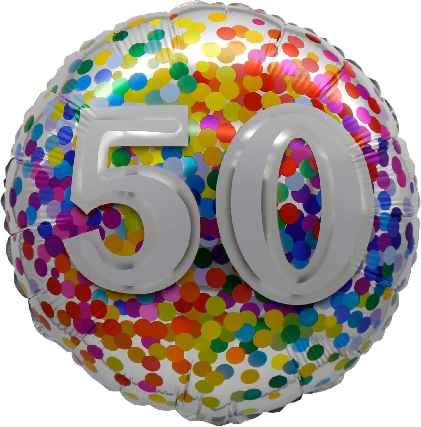 18" 50 Rainbow Confetti Balloon