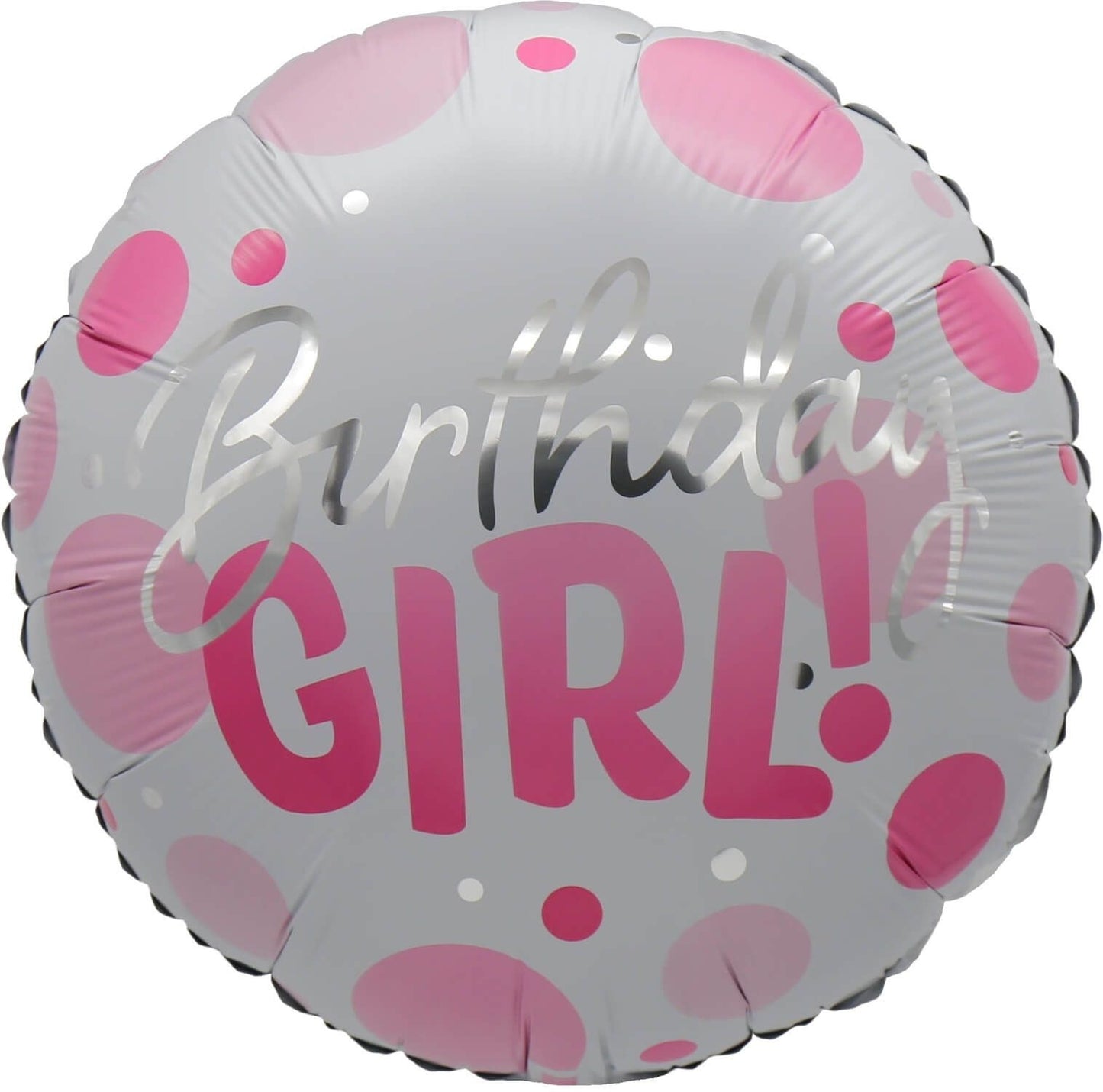 18" Birthday Girl Pink Dots Balloon(Helium Inclued)