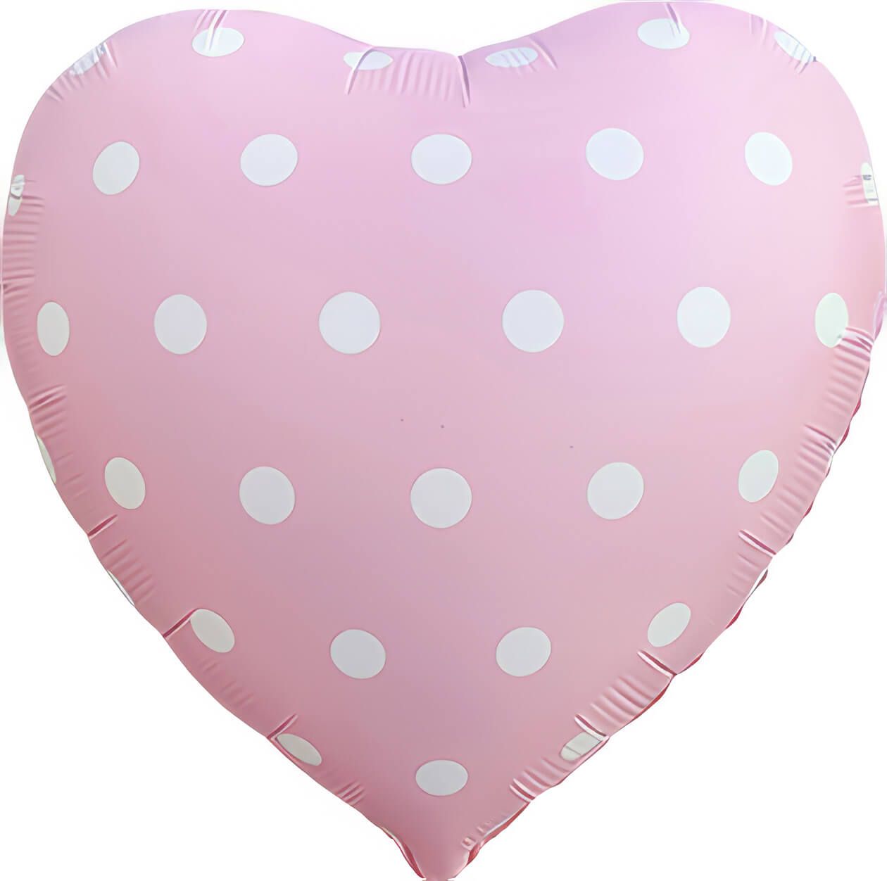 18" Matte Pink Heart with White Polka Dots Balloon(Helium Inclued)