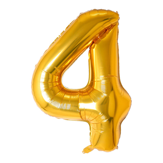 34" Gold Number 4 Balloon(Helium Inclued)