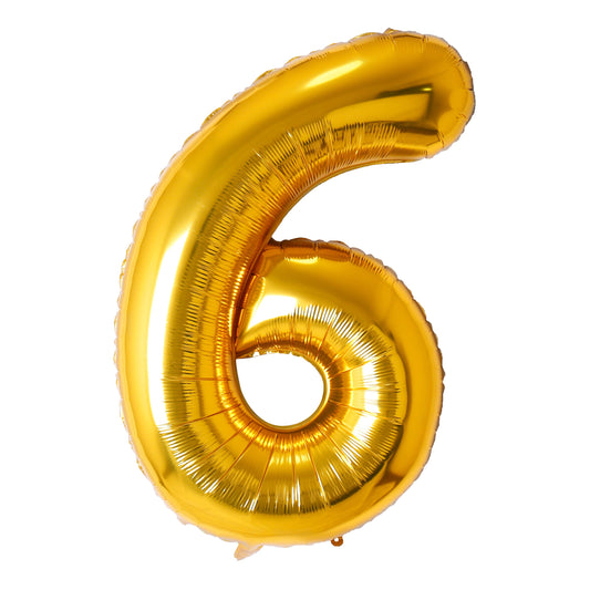 34" Gold Number 6 Balloon(Helium Inclued)