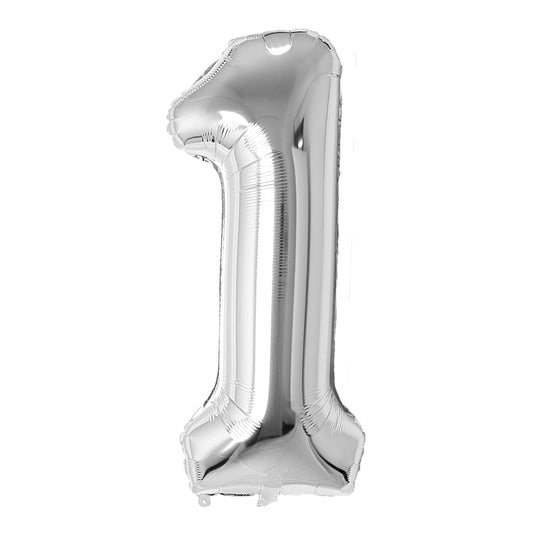 34" Silver Number 1 Balloon(Helium Inclued)