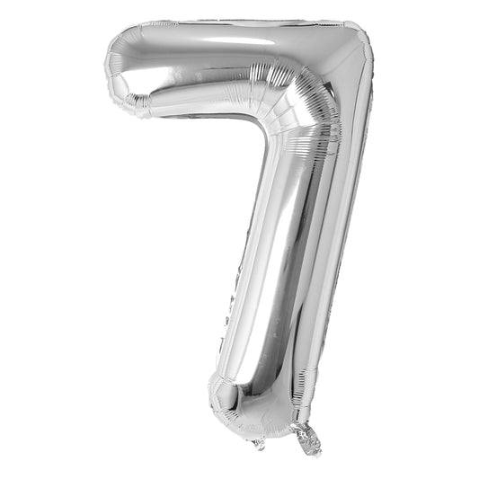 34" Silver Number 7 Balloon(Helium Inclued)