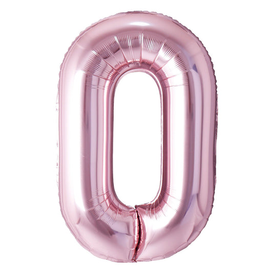 34" Rose Gold Number 0 Balloon(Helium Inclued)