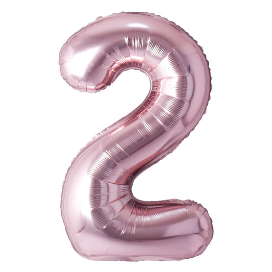 34" Rose Gold Number 2 Balloon(Helium Inclued)