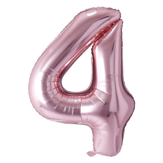 34" Rose Gold Number 4 Balloon(Helium Inclued)