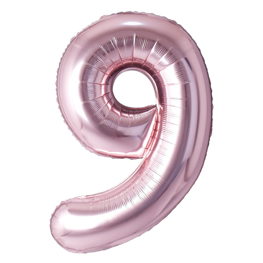 34" Rose Gold Number 9 Balloon(Helium Inclued)