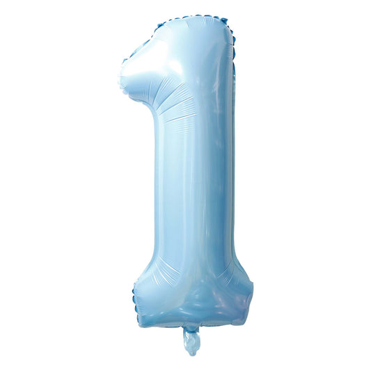 34" Baby Blue Number 1 Balloon(Helium Inclued)