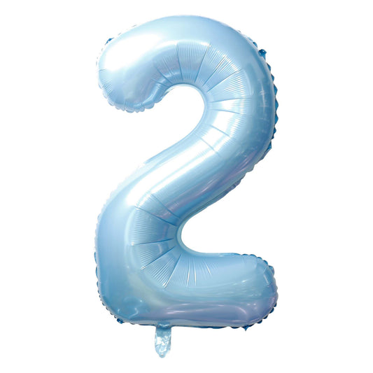 34" Baby Blue Number 2 Balloon(Helium Inclued)
