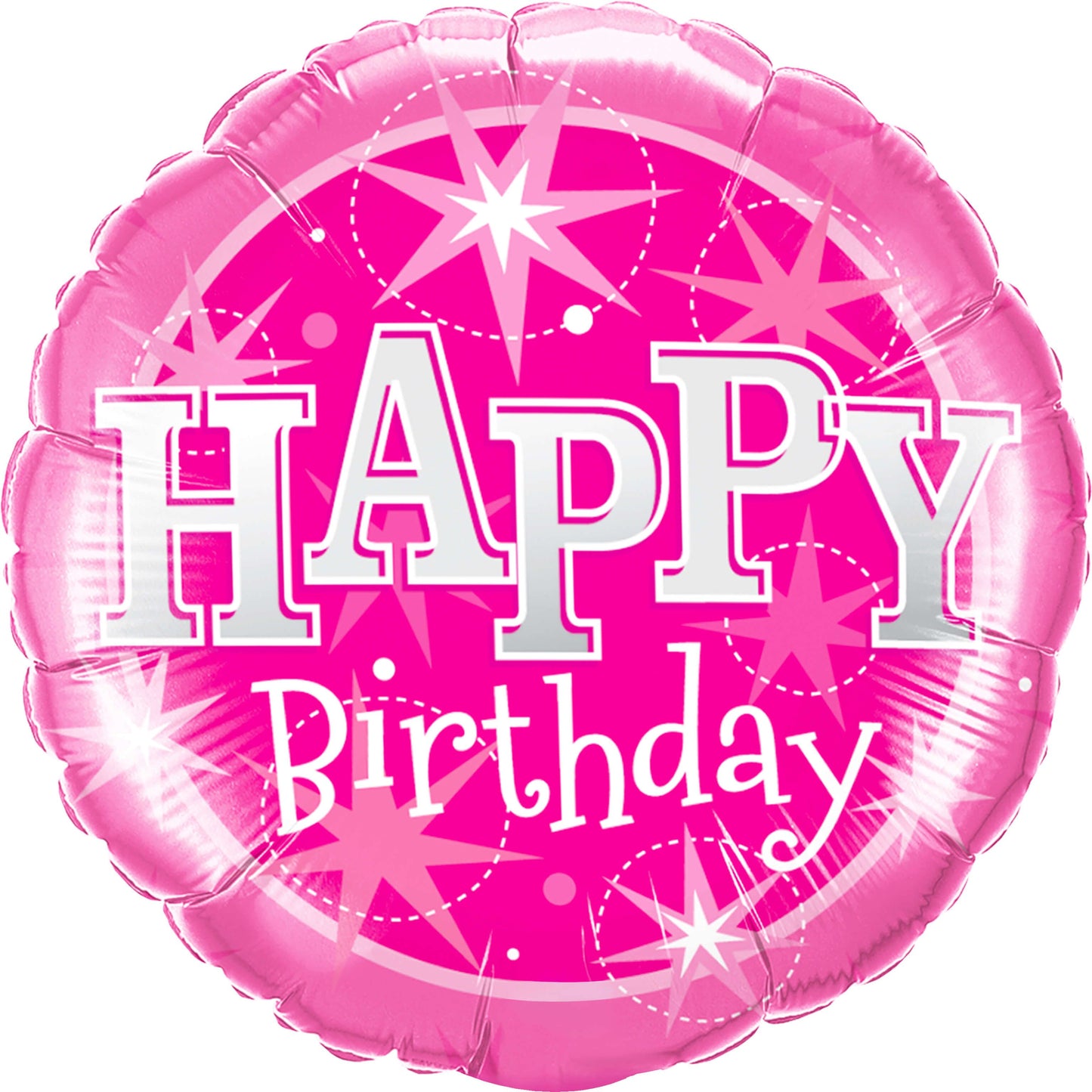 18" Happy Birthday Sparkle Pink Balloon(Helium Inclued)